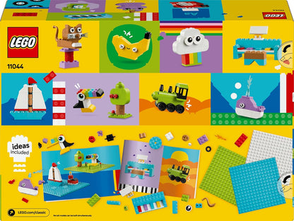 LEGO Classic Caixa Criativa de Construção e Brincadeira - Conjunto de Peças Coloridas - Construa uma Casa, um Caminhão de Bombeiros, um Teclado de Piano, Nuvens e um Arco-Íris - Kit de Artes e Ofícios para Meninos e Meninas a partir de 5 Anos - 11044