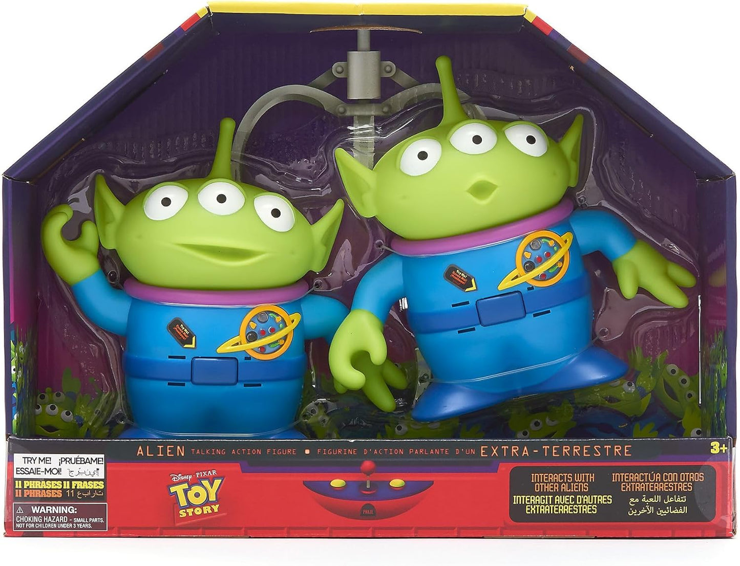 Disney Boneco de ação interativo falante do Alien, oficial da Store, do filme Toy Story da Pixar, 16 cm/6 polegadas. Inclui 2 brinquedos do Alien com mais de 15 frases em inglês, interage com outros personagens e é indicado para