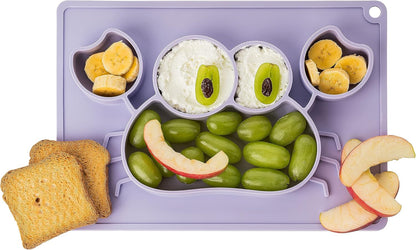 Dentistar Jogo americano de silicone  Prato para bebês de silicone 100% de qualidade alimentar - Tapete para bebês de silicone antiderrapante - Microondas,