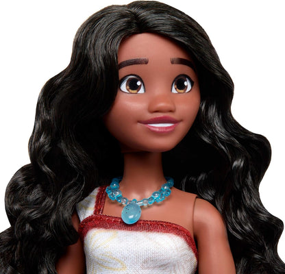 Boneca Fashion Disney Moana 2 com Visual Característico | Boneca Articulada com Roupa Removível e Acessórios de Colar e Tornozeleira, Inspirada no Filme Disney Moana 2, JBT33