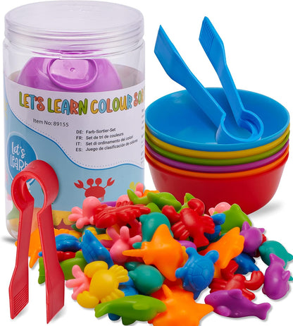 Jaques of London Brinquedos de classificação por cores para crianças pequenas | Brinquedos educativos para crianças de 3, 4 e 5 anos | Brinquedos de contagem subaquáticos | Brinquedos Montessori | Desde 1795