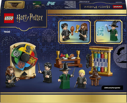 LEGO Harry Potter Castelo de Hogwarts: Brinquedo Cerimônia do Chapéu Seletor - Miniaturas colecionáveis do Patrono, Hermione e Draco Malfoy com varinhas e roda da sorte - Presente para meninas e meninos a partir de 7 anos - 76460