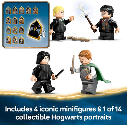 LEGO Harry Potter Castelo de Hogwarts: Playset do Clube de Duelo com 4 minifiguras colecionáveis, incl. Draco Malfoy e Severus Snape, brinquedo de dramatização com função de tombamento para meninos e meninas a partir de 8 anos