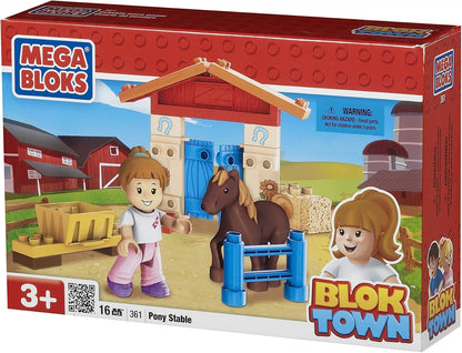 Mega Conjunto de Montar Bloks Blok Town – Estábulo de Pôneis