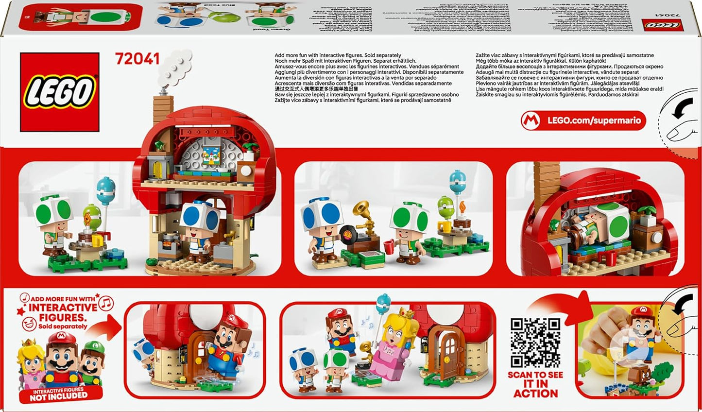 LEGO Super Mario Party na Casa do Toad - Conjunto Interativo com 2 Figuras, Cozinha, Quarto e Mesa de Piquenique - Presente Ideal para Crianças a partir de 7 Anos - 72041