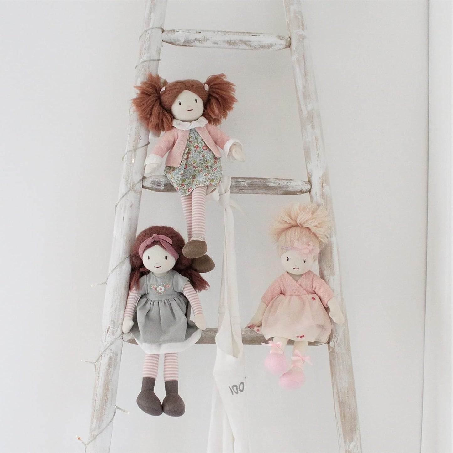 ThreadBear Design Boneca Mia Rag - Brinquedo macio com vestido rosa para crianças…