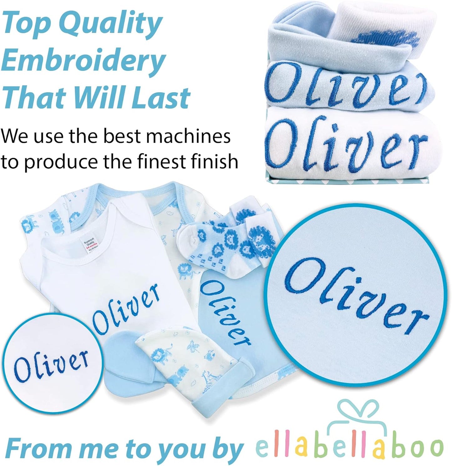 Presentes personalizados para bebês meninos - Cesta para bebês meninos, Presentes personalizados para bebês meninos, Lembrança personalizada para bebês - Presentes personalizados para bebês