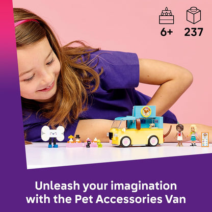 LEGO Friends Van de Acessórios para Animais de Estimação - Conjunto de Brinquedo com 2 Mini Bonecas, Cachorro, Gato e Sapo - Ideia de Presente de Aniversário para Meninas a partir de 6 Anos - 42678