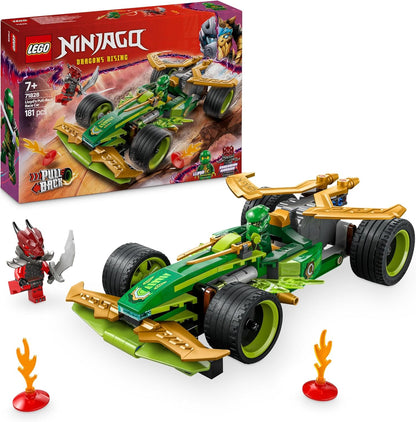 LEGO NINJAGO Brinquedo de carro de corrida pull-back Lloyd's com 2 minifiguras para brincadeiras imaginativas - Conjunto Dragons Rising Ninja - Presente para meninos e meninas de 7 anos ou mais