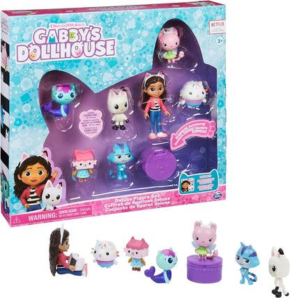 Gabby's Dollhouse Deluxe Set de regalo con 7 figuras de juguete y accesorio sorpresa, juguetes para niños a partir de 3 años