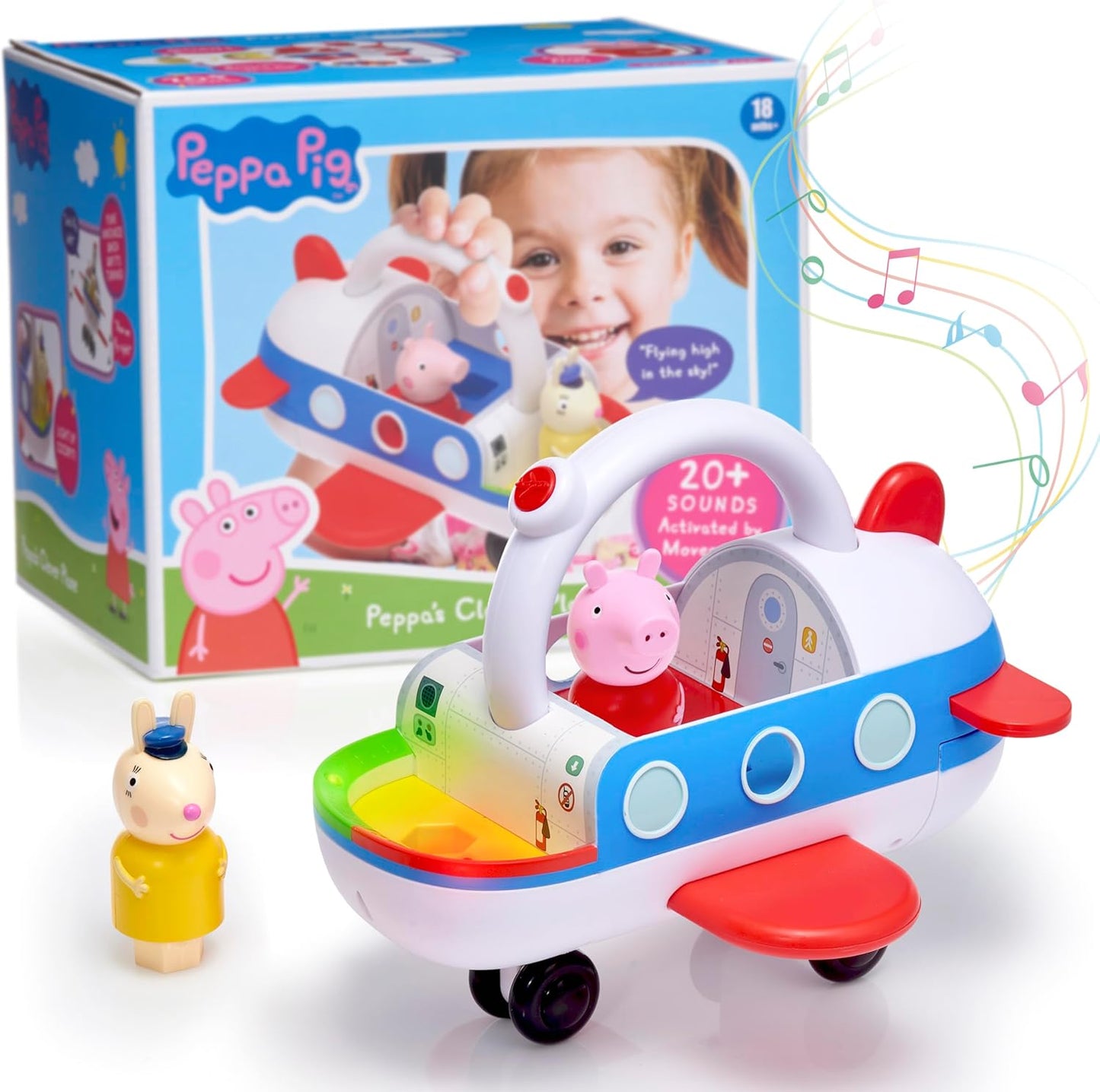 Uau! Brinquedos da Peppa Pig: Avião Inteligente | Brinquedo Interativo para Aprendizagem Pré-Escolar | Mais de 25 Luzes, Sons e Frases | Detecção de Movimento | Para Crianças de 2, 3, 4 e 5 Anos