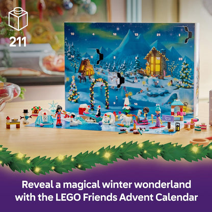 LEGO Calendário do Advento Friends 2026-42698 | Brinquedos para meninas a partir de 6 anos, 24 surpresas, 3 minibonecas, 6 figuras de animais e acessórios, presente de Natal, 211 peças