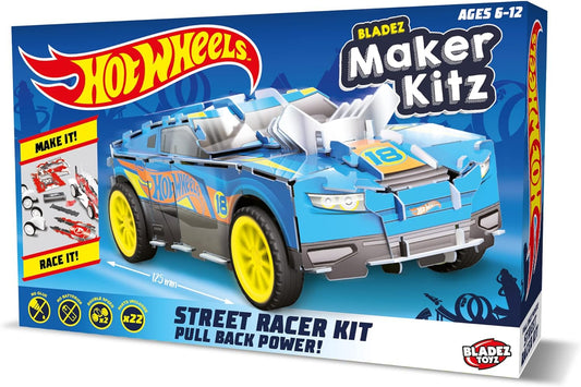 Hot Wheels BLADEZ Street Racer, veículo retrátil para crianças, kit de construção licenciado, atividade STEM, variedade de cores e estilos, 6 para colecionar, Motor Maker Kitz da Bladez Toyz