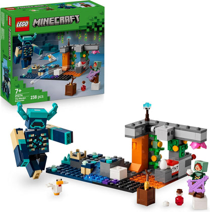 LEGO Minecraft The Warden Encounter - Brinquedo de construção com minifigura do Silent Ranger e figura de monstro articulada - Função TNT para Rockfall - Presente colecionável para meninos de 7 anos ou mais e fãs de jogos - 21274
