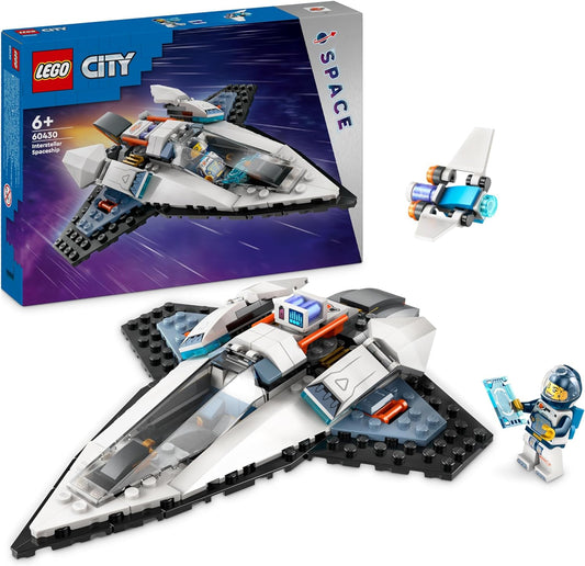 LEGO Conjunto de brinquedos de nave espacial interestelar da cidade, brinquedos de construção do espaço sideral para meninos, meninas e crianças de 6 anos ou mais, com minifigura de astronauta para brincadeiras imaginativas,