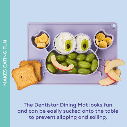 Dentistar Jogo americano de silicone  Prato para bebês de silicone 100% de qualidade alimentar - Tapete para bebês de silicone antiderrapante - Microondas,