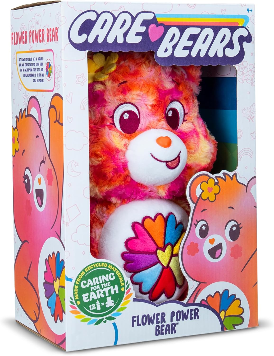 Care Bears , Flower Power Bear 35cm Medium Plush , Eco Friendly, Collectable Cuddly Toys for Children, Soft Toys for Girls Boys, Cute Teddies Suitable for Girls and Boys Ages 4+