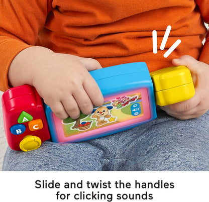 Fisher-Price Laugh & Learn - Jogo de Videogame de Faz de Conta para Crianças com Luzes, Sons e Músicas Educativas, Versão em Inglês do Reino Unido, Twist & Learn Gamer, HNM83