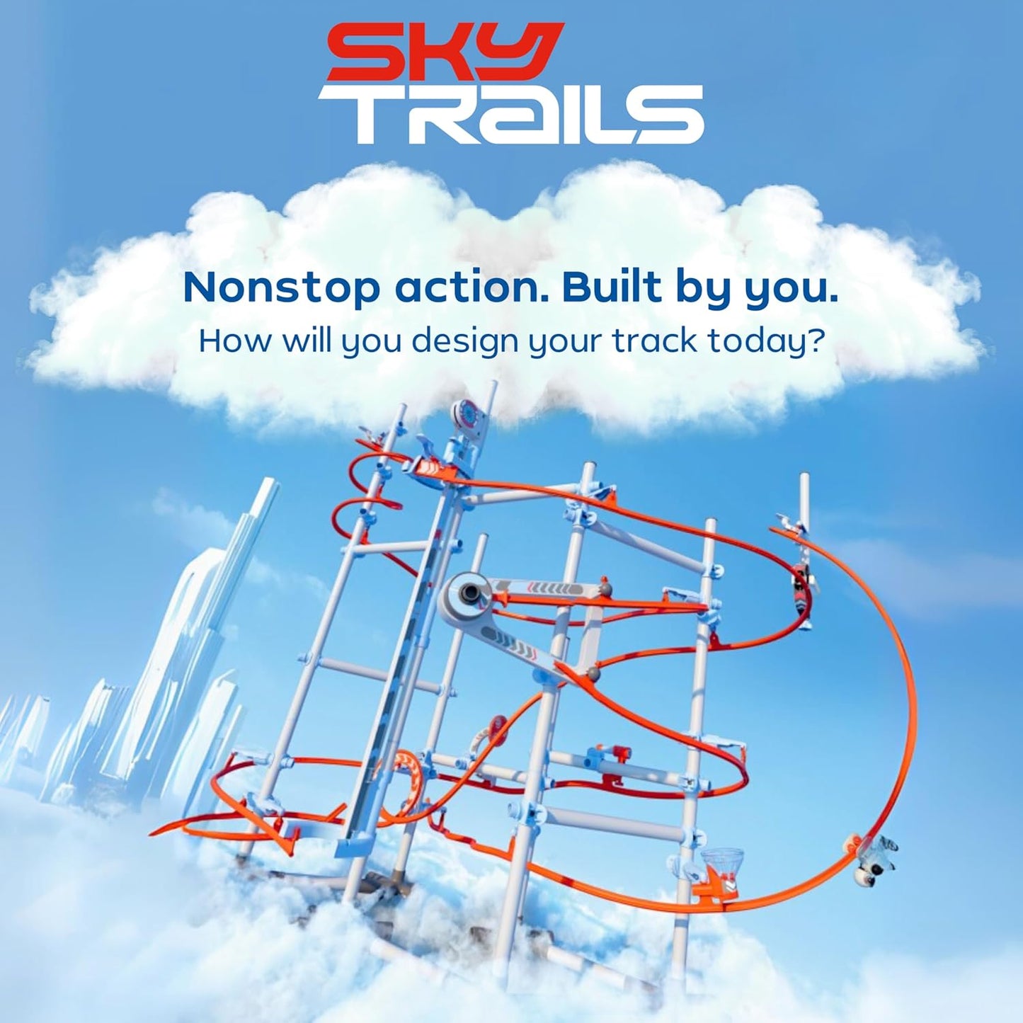 Sky Trails no céu | Reforço | Power-Beschleuniger com Katapult-Funktion für Bahnen | Crianças perfeitas para crianças até 7 anos | 72059