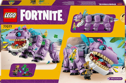 LEGO Brinquedo Fortnite Klombo - Figura de dinossauro para brincar e exibir com minifiguras Oro e Island Peely - Presente para meninos, meninas e fãs de jogos a partir de 10 anos - 77077