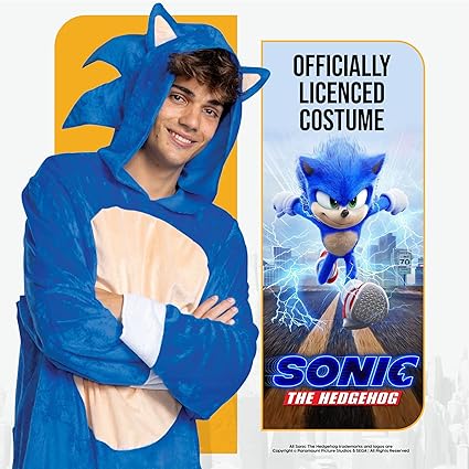 DISGUISE 124789D-15L Sonic Movie Adulto - Traje de fantasia unissex, multi