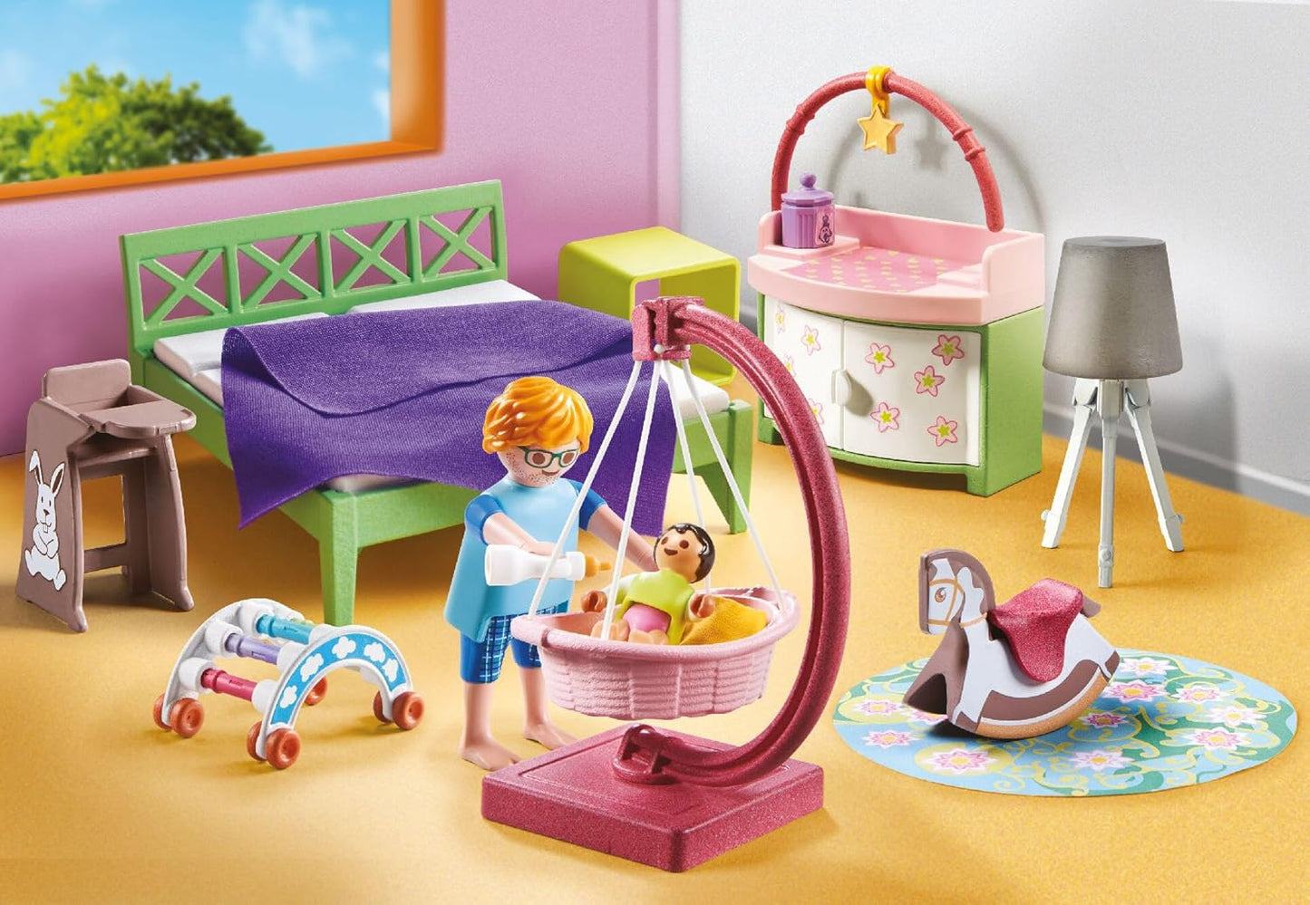 Playmobil 71609 myLife: Quarto de dormir com cantinho para brincar para bebês e duas figuras, feito com mais de 80% de materiais reciclados e de base biológica, conjuntos de jogos detalhados adequados para crianças a partir de 4 anos