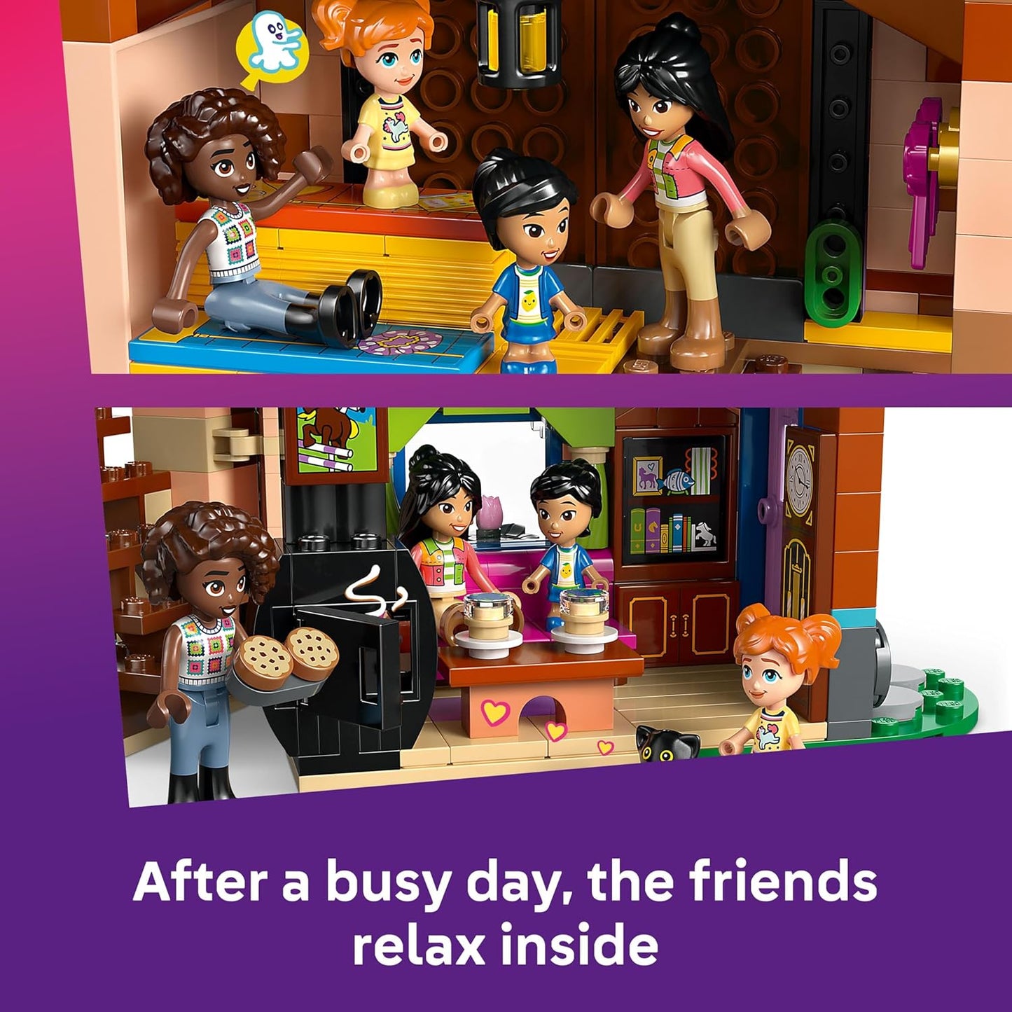 LEGO Friends Rancho e Estábulo de Pôneis - Inclui 3 figuras de cavalos, 4 mini bonecas e um gato, além de acessórios divertidos - Presente criativo para meninas a partir de 7 anos - 42654