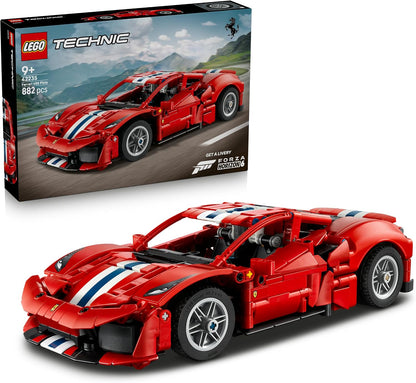 LEGO Technic Ferrari 488 PISTA – Kit de Modelo com Motor V8, Direção e Diferencial – Decoração Gamer – Presente de Aniversário para Meninos a partir de 9 Anos e Fãs de Automobilismo – 42235