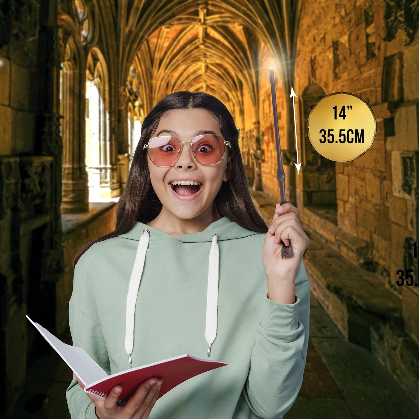 UAU! COISAS - Varinha Lumos de Draco Malfoy com 14 luzes, varinhas oficiais de Harry Potter e presentes do Mundo Mágico, brinquedos e itens colecionáveis, acessórios para fantasias e jogos de interpretação de papéis para fãs, meninas e meninos