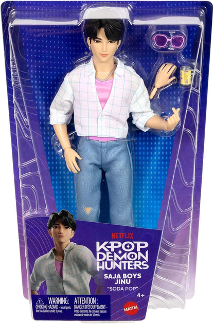 Mattel Boneco Fashion KPop Demon Hunters Saja Boys Jinu | Vestindo o visual de performance "Soda Pop", com 2 acessórios, inspirado no filme, JRN38