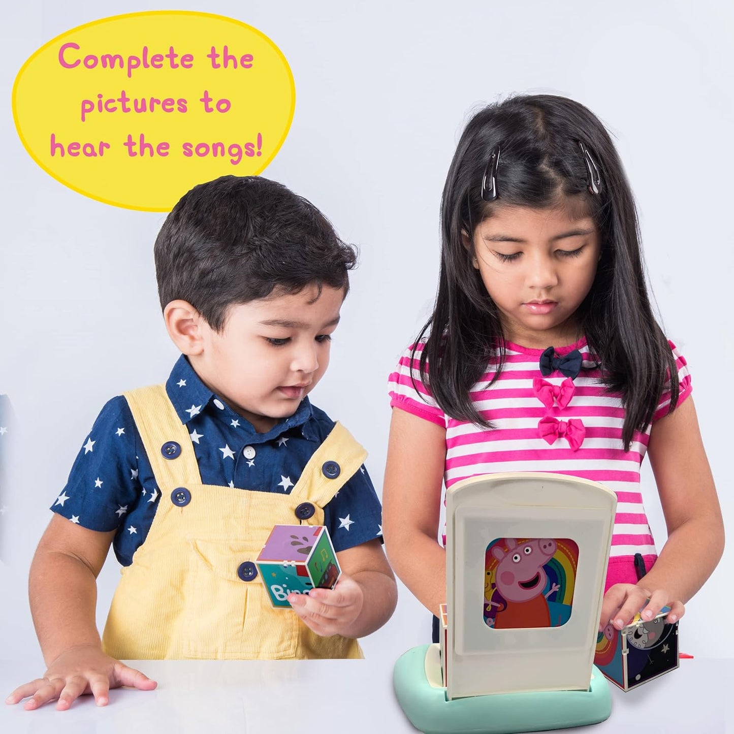 Blocos de quebra-cabeça musicais da Peppa Pig Wow! Stuff | Brinquedo educativo pré-escolar com 6 canções de ninar | Para crianças de 2, 3, 4 e 5 anos (brinquedos da Peppa Pig)