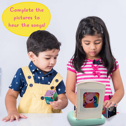 Blocos de quebra-cabeça musicais da Peppa Pig Wow! Stuff | Brinquedo educativo pré-escolar com 6 canções de ninar | Para crianças de 2, 3, 4 e 5 anos (brinquedos da Peppa Pig)
