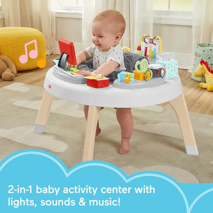 Fisher-Price Centro de atividades 2 em 1 Like a Boss, com luzes e sons, música e brinquedos para bebês e crianças pequenas, HBM26.