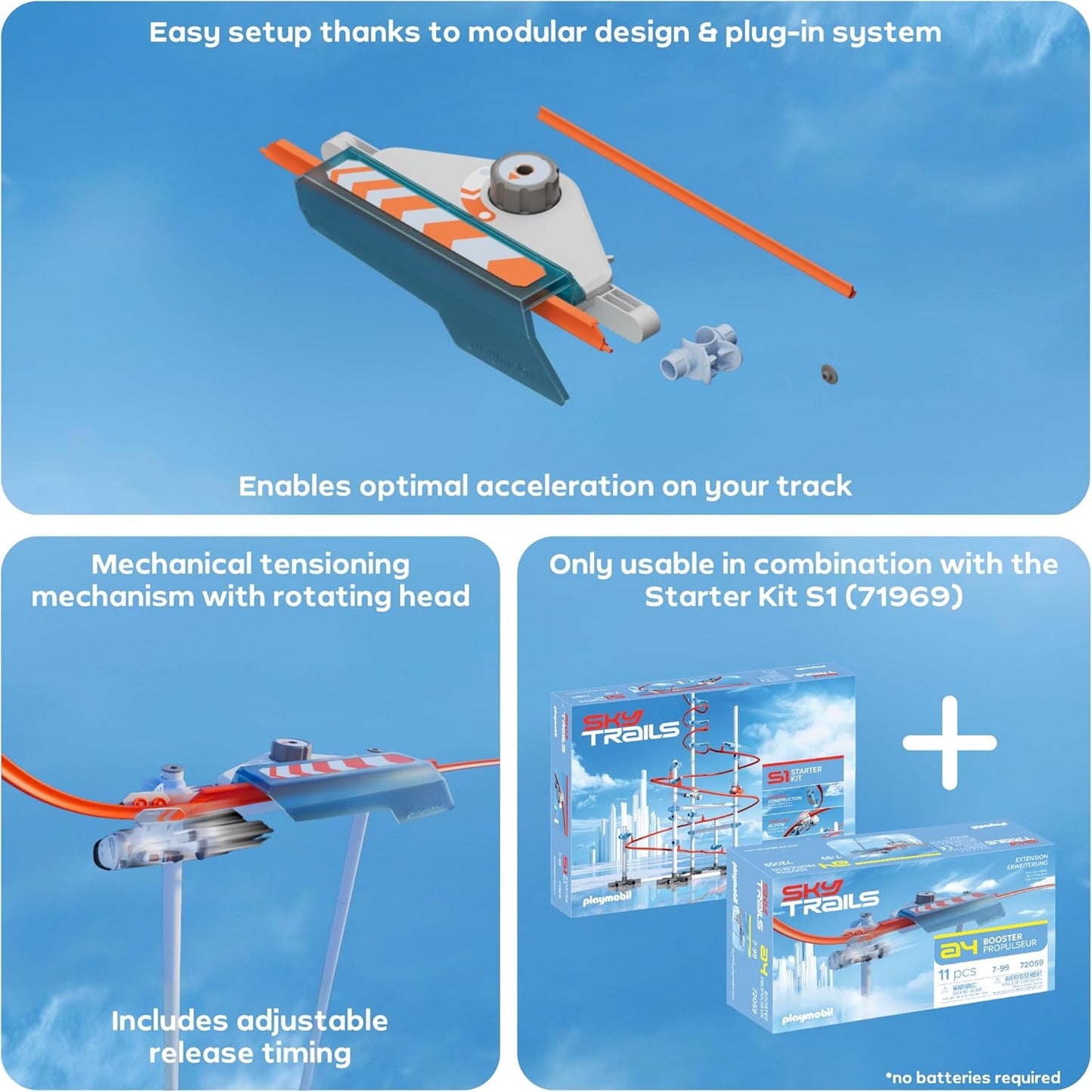 Sky Trails no céu | Reforço | Power-Beschleuniger com Katapult-Funktion für Bahnen | Crianças perfeitas para crianças até 7 anos | 72059