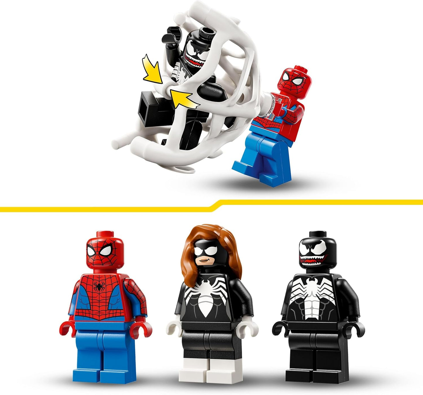 LEGO Marvel Spider-Man vs. Venom Muscle Car - Brinquedo de construção com 3 minifiguras de super-heróis para brincadeiras imaginativas - Presente para meninos e meninas de 7 anos ou mais