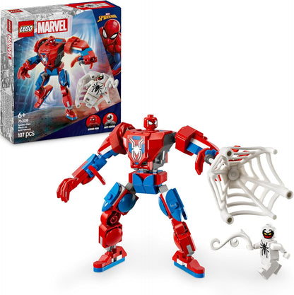 LEGO Marvel Spider-Man Mech vs. Anti-Venom - Brinquedo de construção de figuras de super-heróis com 2 minifiguras para dramatização imaginativa - Presente para meninos e meninas de 6 anos ou mais