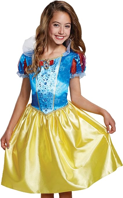 DISGUISE Traje clássico oficial da Branca de Neve da Disney para crianças, roupa de vestir da Branca de Neve, fantasias de princesa para meninas, vestido extravagante, fantasias do Dia Mundial do Livro para meninas