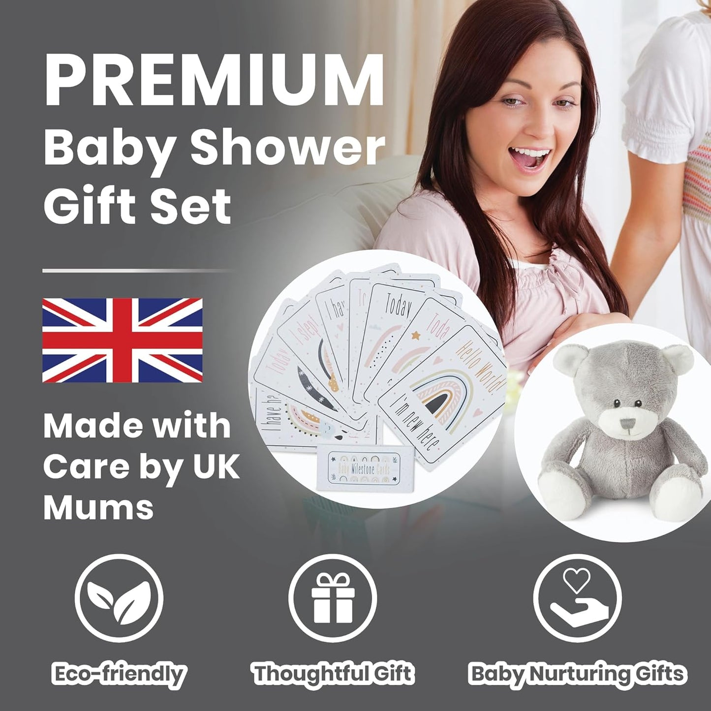 Presentes personalizados para bebês - Caixa de lembranças unissex inclui itens essenciais para bebês recém-nascidos, ursinho de pelúcia, itens essenciais para recém-nascidos e presentes para bebês