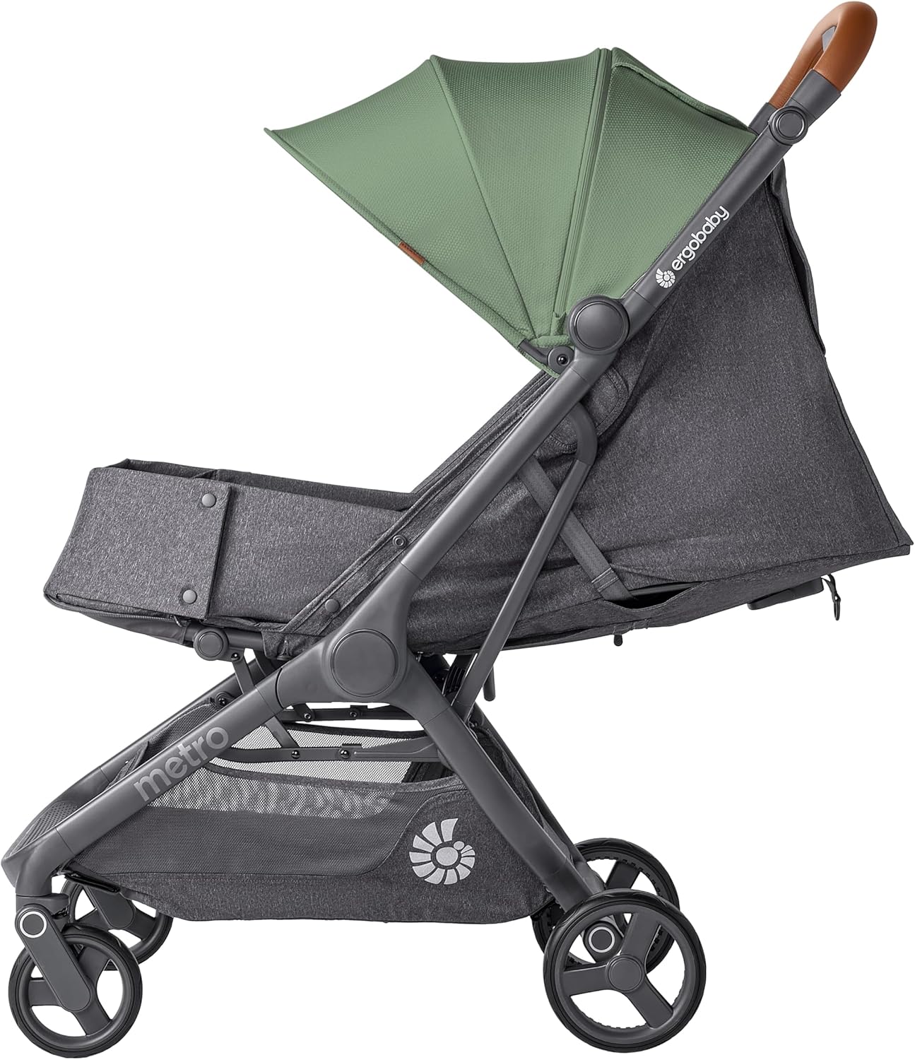 Ergobaby Carrinho de Bebê Metro 3 Deluxe com Função de Reclinação, Ideal para Bebês de 0 a 4 Anos (do Nascimento até 22kg), Dobrável com uma Só Mão e Compatível com Bebê Conforto, Verde Salgueiro