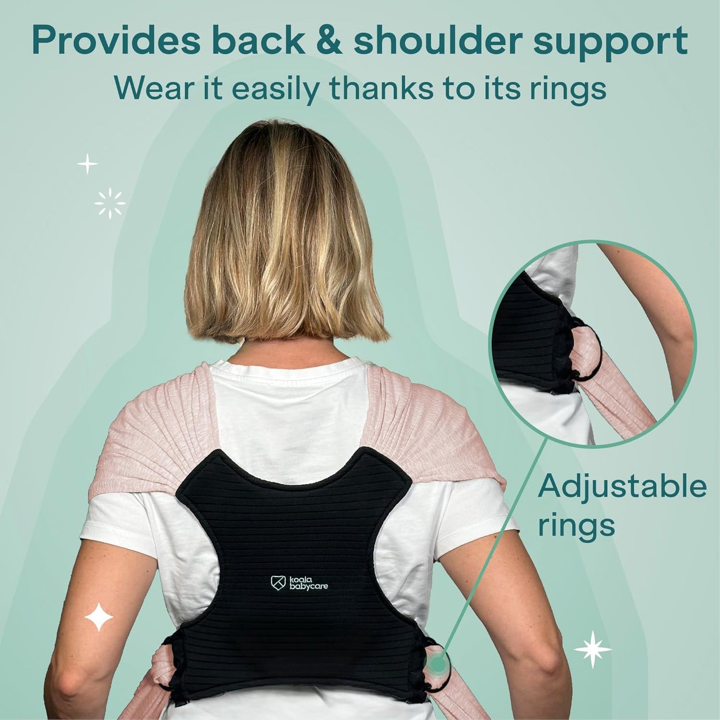 Koala Babycare Canguru para Bebê - Fácil de Usar - Suporte Ergonômico Certificado - Canguru Elástico Multiuso Adequado para Bebês de até 9 kg - Canguru para Bebê