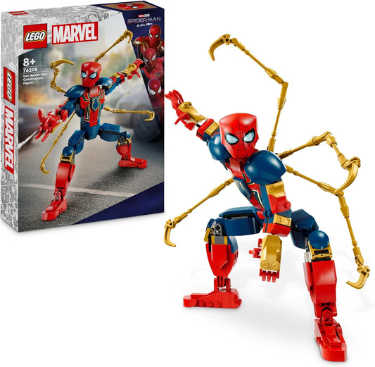 LEGO  Figura de construção do Homem-Aranha de Ferro da Marvel, brinquedo de ação de super-herói para crianças, meninos e meninas de mais de 8 anos que amam brinquedos de dramatização, com armadura, modelo edificável, ideia de presente dos Vingadores 76298