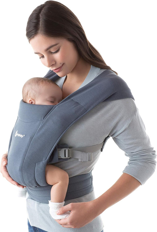 Mochila Porta Bebé Ergobaby Embrace Canguro para Recién Nacido Extra Suave y Ergonómica - Azul Oxford 