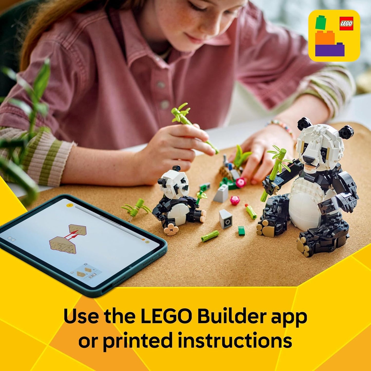 LEGO Creator 3in1 Wild Animals: Panda Family Toy - Transforma-se em figuras de pinguins ou brinquedos de baleia orca - Conjunto de construção para meninas e meninos amantes da natureza com mais de 8 anos - Presente de aniversário criativo