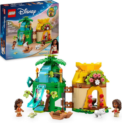 LEGO ǀ Disney Princess Moana’s Island Fun Set, brinquedo para construir com 2 microbonecas e uma casa para brincadeiras criativas, presente de aniversário para crianças, meninas e meninos com mais de 5 anos
