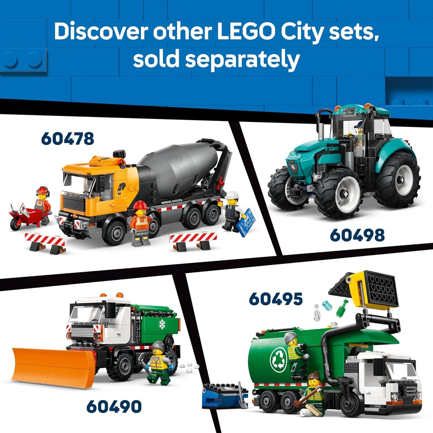 LEGO City Jato vs. Carro - Kit de Construção com Avião, Supercarro e Minifiguras de Piloto e Motorista - Ideia de Presente de Aniversário Criativa para Meninos a partir de 6 Anos - 60489
