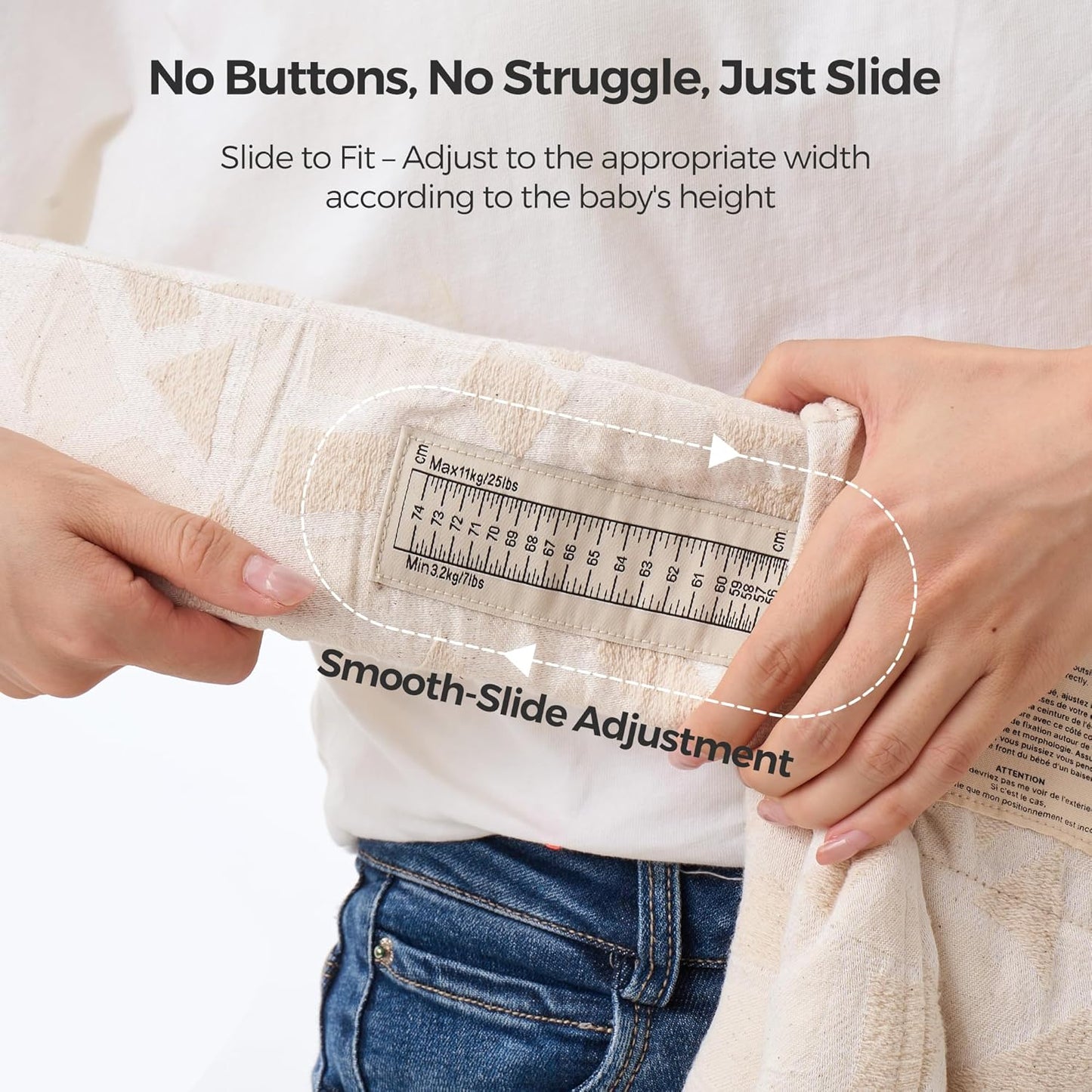 Momcozy Canguru para recém-nascido WeeSnug - Leve e aconchegante para bebês de 3,2 a 11,3 kg, com suporte ergonômico cruzado nas costas, tecido jacquard, canguru para bebês com mãos livres e suporte lombar, design geométrico.