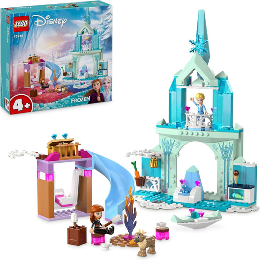 LEGO ǀ Disney Princess Elsa's Frozen Castle Juguete para construir para niñas y niños a partir de 4 años, incluye minimuñecas de la princesa Elsa y Anna y 2 juguetes de animales, divertido regalo de cumpleaños 43238