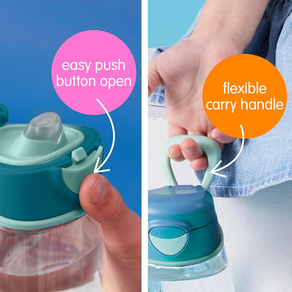 b.box Garrafa de água e bebidas Sport Spout | Garrafa com fácil aderência e tampa à prova de vazamentos | Design moderno e divertido para crianças, incline e beba | 450ml/15