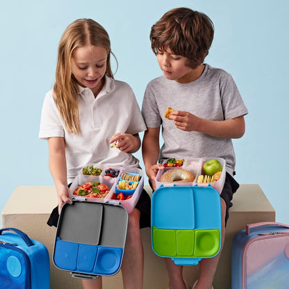 b.box Lancheira | Caixa Bento Grande com 4 Compartimentos (2 à Prova de Vazamentos), Divisória Removível, Bolsa Térmica de Gelo | Ideal para a Escola | a partir de 3 anos | Capacidade de 2L