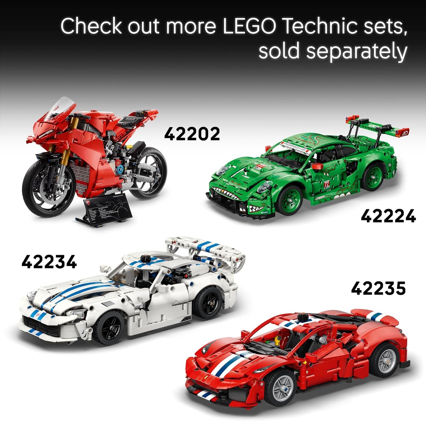 LEGO Kit de Modelo de Moto Technic Ducati Desmo450 MX Factory – inclui moto de brinquedo com motor de cilindro e suspensão – Decoração de mesa – Presente colecionável para meninos a partir de 10 anos – 42238